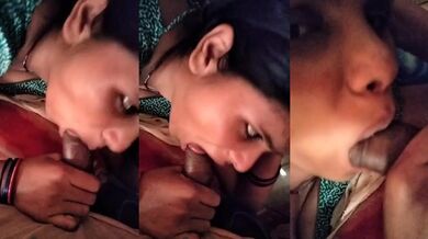 Bahbhi sucking cock husband night shift